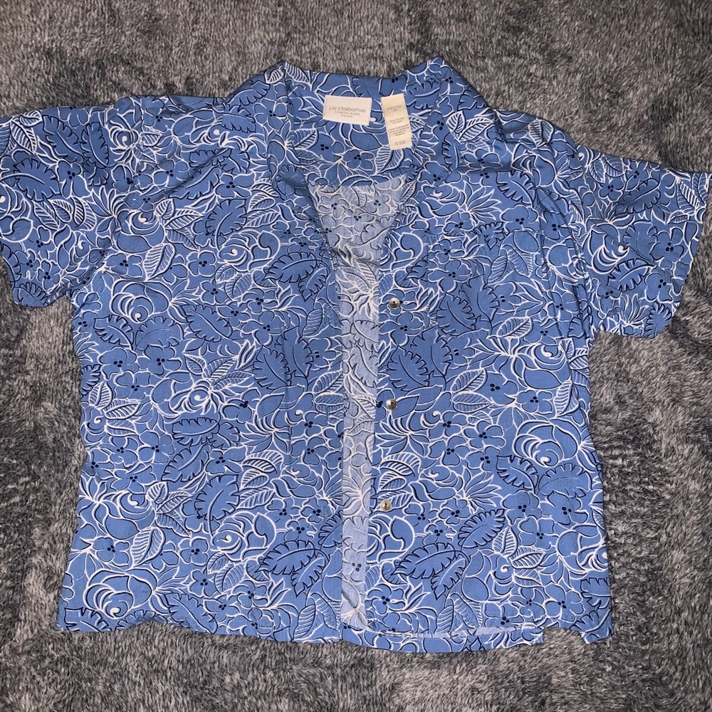 Liz Claiborne Hawaiian print shirt